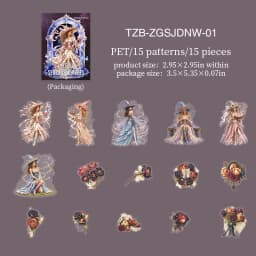 JIANWU Vintage Witch Character Landscape Material Collage Scrapbooking PET Sticker Creative DIY Journal Stationery