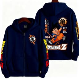 2026 Winter Dragon Ball Retro High Quality Cotton Warm Hoodie Men's Oversized Goku Printed Unisex Children's Casual Coat