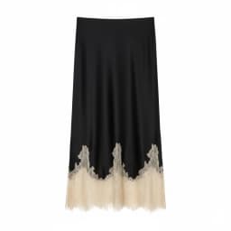 HH Women Lace Patchwork Midi Skirt Slim High Waist Satin Skirts Summer Trend Woman Elegant Evening Party Chic Skirts Mujer