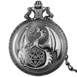 Steampunk Dragon Quartz Pocket Watch Necklace for Men And Women Metal Pendant with Arabic Numerals Dial Unique Timepiece G