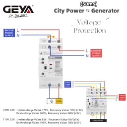 ATS Mini Automatic Transfer Switch 220V 230V 110V Din Rail Dual Power Electrical Selector Switches Uninterrupted Power 63A
