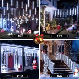 USB Meteor Shower String Lights LED Rain Lamp 30CM8Tubes 50CM8Tubes IP54 Waterproof 8 Modes Patio Garden Wedding Festival Decor