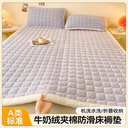 Thickened Warm Milk Fleece Autumn Winter Bed Pad Warmth  Fluffy Cozy Queen Bed Sheet Anti-slip Antistatic King Mattress Toppers
