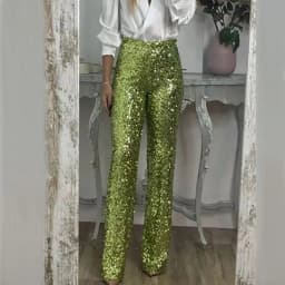 BKLD Party Glitter Pants Casual Slim Fit Elastic Solid Sequins Stylish Women Middle Waisted Wrapped Hip Trousers New OL Clothing