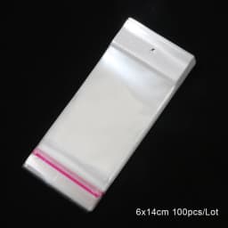 100Pcs 5x10.5cm-8x27cm Opp Bag Self Adhesive Clear Transparent Plastic Storage Bag With Hang Hole Jewelry Gift Packaging Pouches