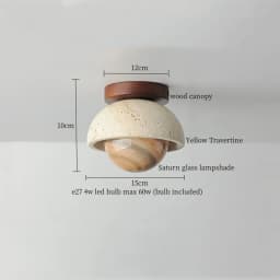IWHD Japan Wabi Sabi LED Ceiling Lights Bedroom Bathroom Corridor Home Lighting Yellow Travertine Ceiling Lamp Lampy Sufitowe