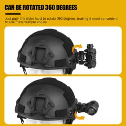 BOOIU New Fast Helmet Side Rail Adapter Nylon 360 Rotatable Helmet Rail Flashlight Mount For Airsoft Helmet Hunting Accessories