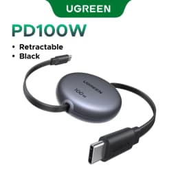 UGREEN Retractable PD 100W USB C to USB C Cable for iPhone 17 16 15 iPad MacBook Fast Charging Data Cord Type C Charger Cable