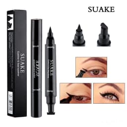 Double Head Quick Drying Liquid Eyeliner Pen Black Triangle Eye Liner Stamp Eyeliner Waterproof Liquid Eye Liner Pencil Cosmetic