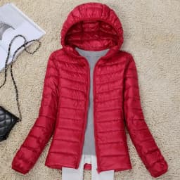 Women's Ultralight Thin down Jacket Quilted Coat Hooded Lightweight Silk Fiber Fill Fall Fashion Ladies' Premium Clothing