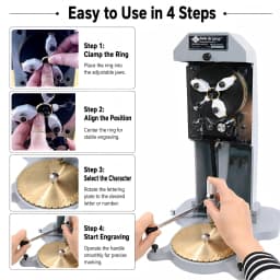 NIUPIKA Inside Ring Engraving Machine Manual Jewelry Engraver with Double Sided Lettering Dial Metal Plotter Tool for Rings SL81