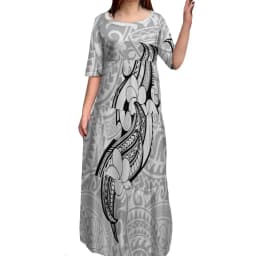 High Quality Custom Tie Dye Polynesian Tribal Design Dresses Women Lady Elegant Multi Tiered Dress Women Clothing 8XL