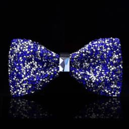 1 Piece Men's Glitter Rhinestone Bow Tie Shiny Full Rhinestone Bow Banquet Party Wedding Stage Event Gold Silver