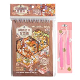 40pcs/book Miniature Scene Sticker Book Dream Town 4.0 Series Cute Style Stacked 3D Houses Quiet Book DIY Planner Scrapbooking