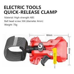 1/2 Pcs New Electric Drill Quick Release Clamp Belt Holster Holder 70g High Strength ABS for Power Tool Waist Waistband Clip Red