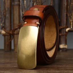 3.3cm Pure Cowskin Men Belt Genuine Leather Belt High Quality Smooth Brass Buckle Strap Male Jeans Luxury Designer Belts for Man