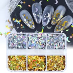 Moon Star Glitter For Epoxy Resin Mold Filling Paper Material Gold Silver Resin Sequins Pigment DIY Pendant Crafts