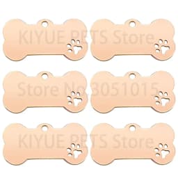 Wholesale 20Pcs Personalized Collar Stainless Bone Pet ID Tag Engraved Pet ID Name Puppy Dog Tag Pendant Bone Pet Accessories