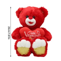 Cute Bear Plushies Bear Toy Stuffed Animal With Red Heart Valentine's Day Decor Gifts For Wife Girlfriend For Living Room