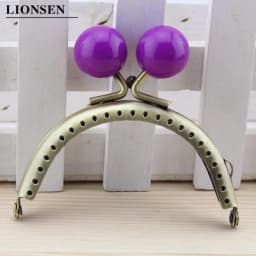 8.5cm Big beads Antique Bronze metal Purse Frame Handle for Clutch Bag Handbag Accessories Making Kiss Clasp Lock