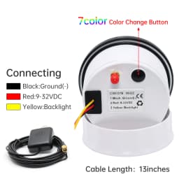 85mm GPS Speedometer Odometer Gauge 0-120MPH 160MPH 120KMH 200kmh with 7Colors Backlight For Car Boat Motorcycle Truck 12V/24V
