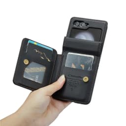 EUCAGR Luxury Magnetic Wallet PU Leather Case For Samsung Galaxy Z Flip 5 6 7 Card Solt Holder Pocket Cover For Galaxy Z Flip7 5