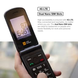 AGM M10 Rugged Flip Phone 4G Dual SIM Large Button Speed Dial Flashlight FM Radio SOS Call With Loud Speaker For Elderly