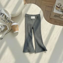 1-8 Y Girls Solid Elasticity Trousers Children's Summer Fit Leggins Flares Pants Kids casual Wearing Long Pant for Outdoor