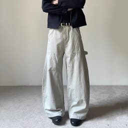 IEFB American Style Men's Casual Trousers Solid Color Patchwork Casual Washing Bottom Wide Leg Straight Male Pants Vintage 9X684