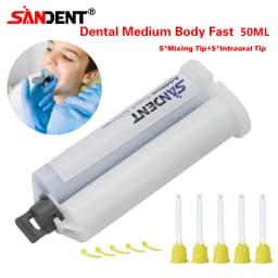 SANDENT Dental Impression Gun Mixing Dispenser Silicon Rubber Delivery Gun/Impression Material VPS Heavy/Light Body,Fast/Regular