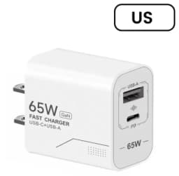 GaN Fast Charging 65W USB Type C Charger EU KR US PD 3.0 Quick Charge Wall For Phone Adapter For iPhone 15 Xiaomi Huawei Samsung