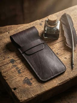 Cowhide Pen Case Holder Handmade Fountain Multi Pens Pouch Vegetable tanned leather Simple Pen Protective Sleeve Cover