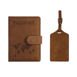 Custom Name Passport Holder Luggage Tag Gift Box Fashion DIY Travel Accessories Dropship Wholesale Engrave Logo Travel Wallet
