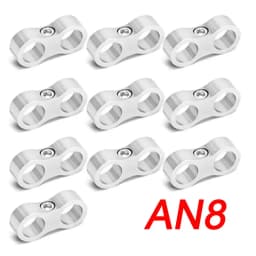 10Pcs Universal Aluminum AN4 AN6 AN8 AN10 AN12 Car Billet Oil Fuel Water Hose Tube Seprator Divider Clamp Line Separator Bracket