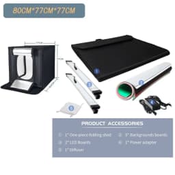 Photo Studio Box Portable Lightbox Tabletop Shooting PVC Backdrop Tent Photography Box Softbox Set for Items Display 45/65/80 cm