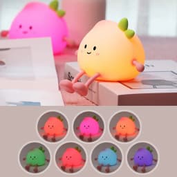 USB Rechargeable Night Light Peach Silicone Night Lights Touch Sensor Bedroom Bedside Cat Lamp With Remote For Kids Baby Gift