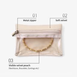 6pcs Mini Zipper Velvet Pouch Set with Plastic Visibility Transparent Window Portable Jewelry Organizers Travel Storage Bags