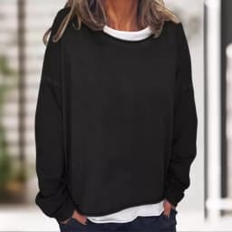 Women's Loose Fit Printed Crew Neck Long Sleeve Mid-Length Sweatshirt Soft Finish Pull On Women's Hoodies And Woman Clothes