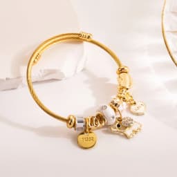 Fashion Multi Element Stainless Steel Circle Panjiadora Beaded Love Bracelet Suitable for Women's Dating, Daily Holiday Gifts