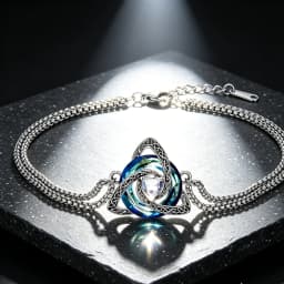Colorful Crystal Celtic knot Bracelet Heart Zircon Trinity Knot Triquetra Double Chain Bracelets Irish Jewelry for Women