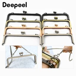 20/25cm Metal Bags Handle Smooth Purse Frame Clourse Clip Kiss Clasp Handbag Wallet Screw Brackets DIY Bag Accessories,1/2/5Pcs