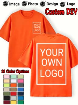 Double Sided Custom Logo T-Shirt Summer Y2K Loose Cotton Short Sleeves Crewneck Casual T Shirts Team Company Women's Tops
