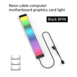 Computer Motherboard Graphics Card 8PIN+24PIN Power Supply Extension Cable Decorative Strip, ARGB Light Synchronization.