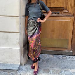 Printed Women's Midi Skirt Wrap Skirt Side Button Wrap Around Skirt Oil Painting Floral Skirt Daily Fashion Wear