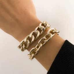 Retro Simple Hip Hop Thick Link Chain Bracelet Women's CCB Material Exaggerated Cool Twist Thicks Bracelets Glamour Girl Jewelry