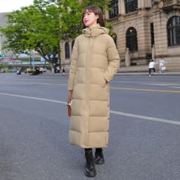 Black Hooded Jacket Coat 2026 Winter Female Thicken Medium Length Down cotton Loose Coats Women's Windproof Long Parka Overcoat