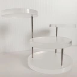 3 Layers Plastic Ring Jewelry Display Stand Multi-layer Round Rotating Earrings Stud Display Rack Jewelry Storage Organizer