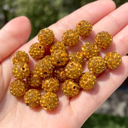 10pcs 6/8/10mm Czech Crystal Rhinestones Pave Disco Ball Clay Beads Round Spacer Beads Charms for DIY Jewelry Making Bracelet