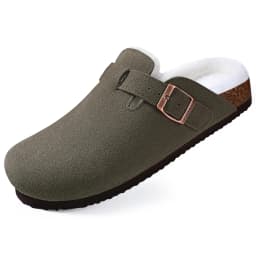 KIDMI Suede Clogs for Women Men Mules Cork Footbed Sandals With Arch Support Fashion Nonslip Outdoor Beach Slippers Home Shoes