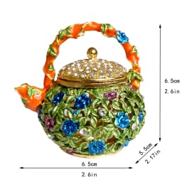 12 Styles Jewelry Trinket Box Hinged Metal Enameled Figurines Hand Painted Storage Case Wedding Ring Holder Home Dresser Decor
